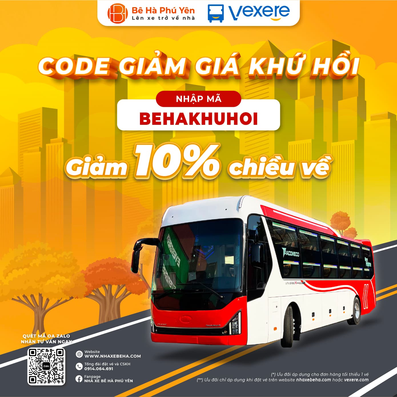 Săn code giảm giá vé khứ hồi tại Nhà xe Bê Hà