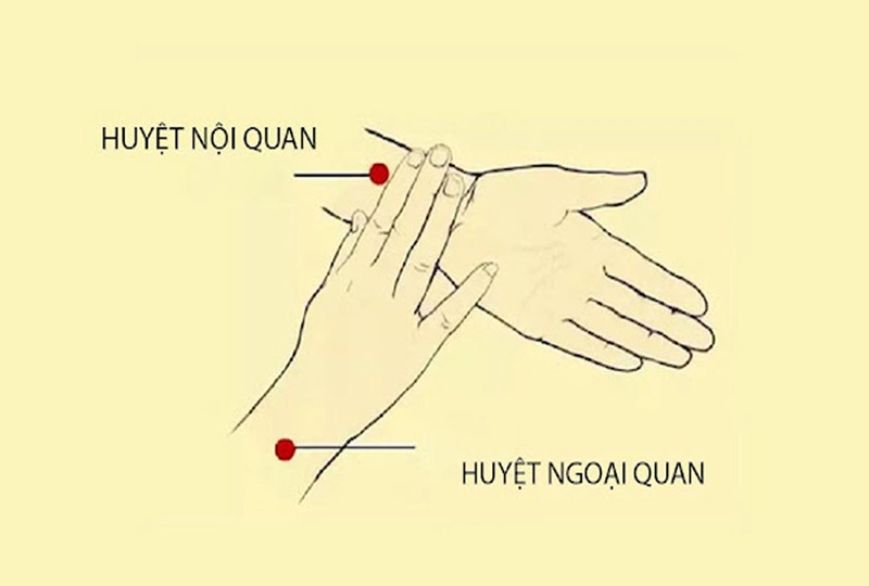 Cách khắc phục say xe bằng huyệt nội quan